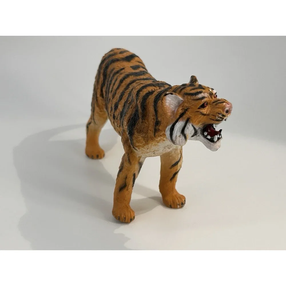 Vintage AAA Painted Bengal Tiger Big Cat Figure‎ Rubber Collectible Toy Animal